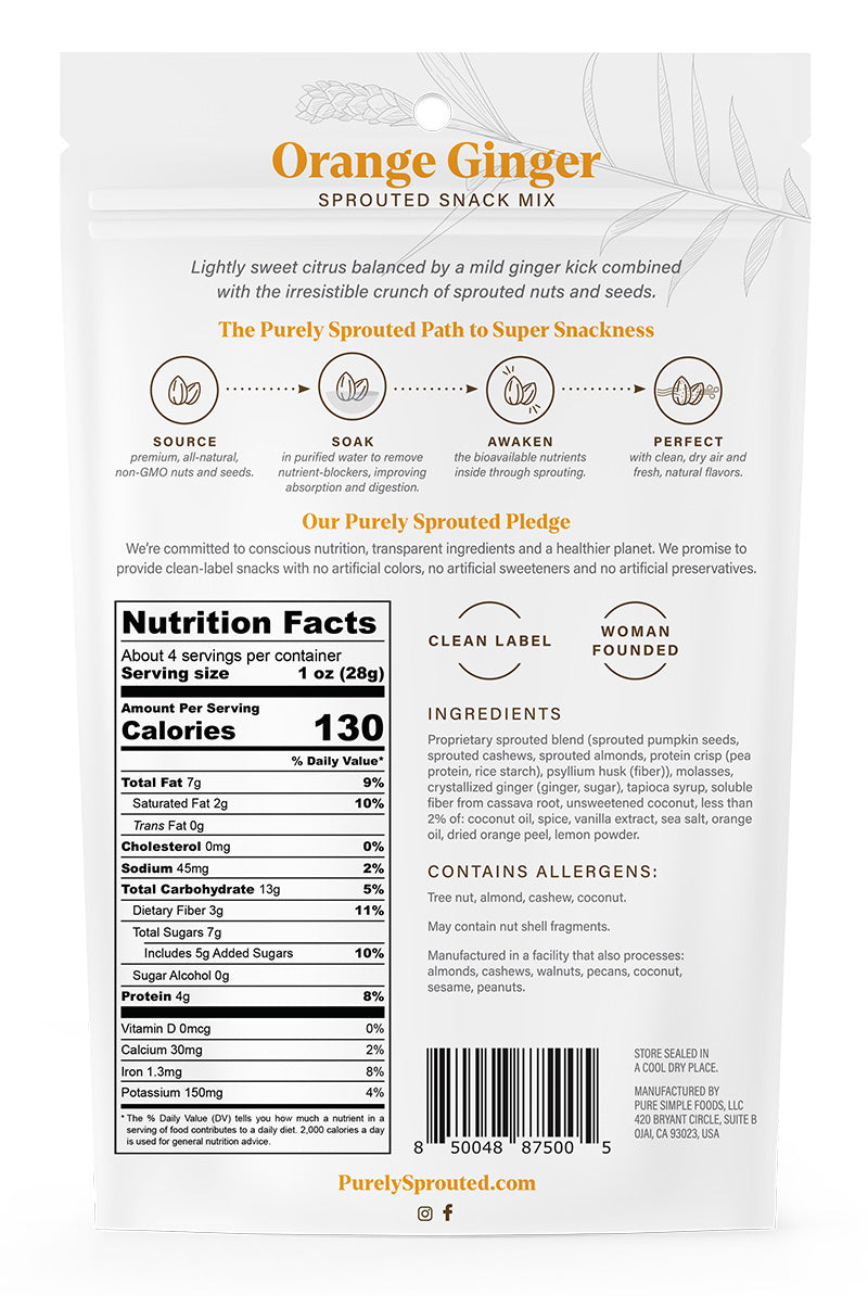 Orange Ginger Sprouted Snack Mix