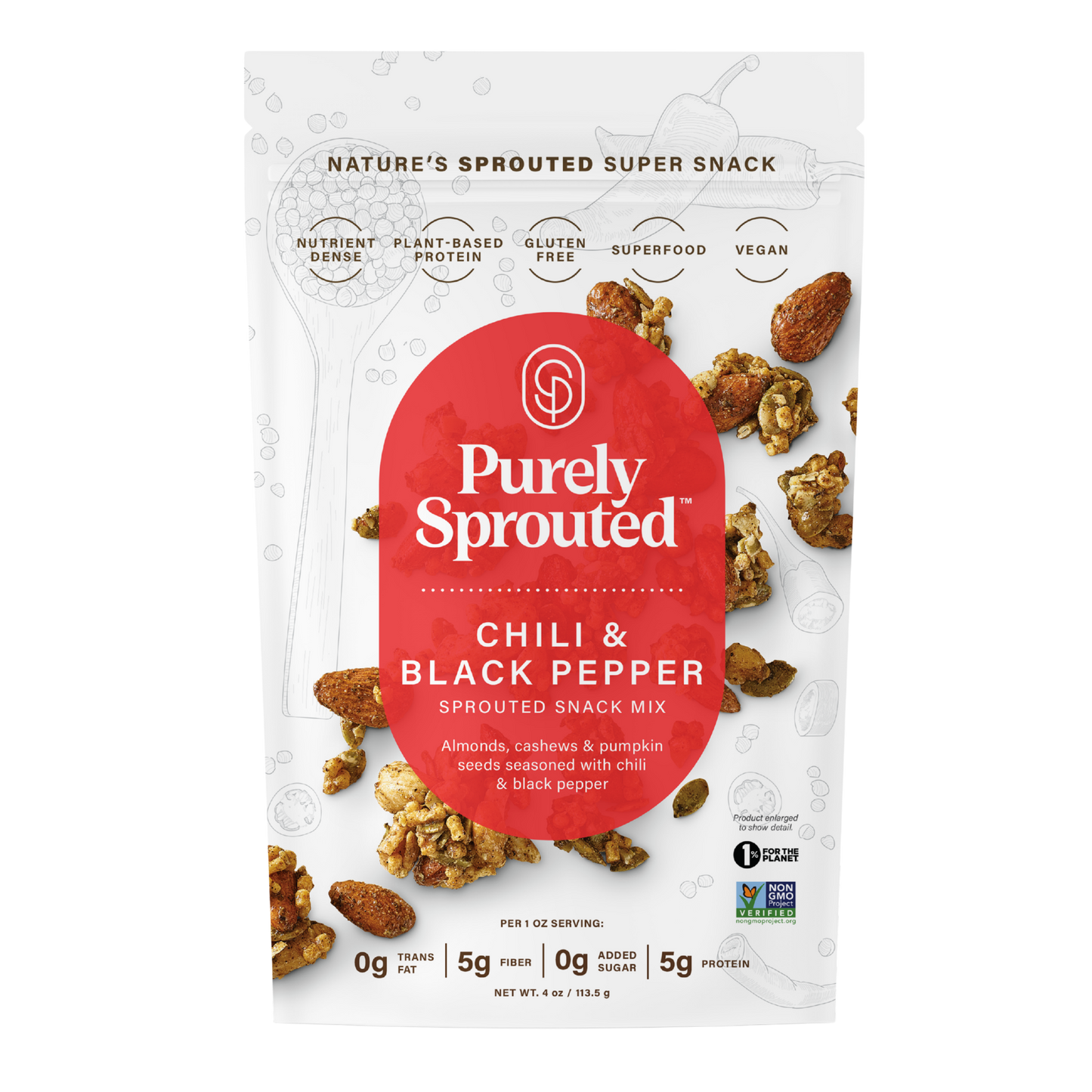 Chili & Black Pepper Sprouted Snack Mix