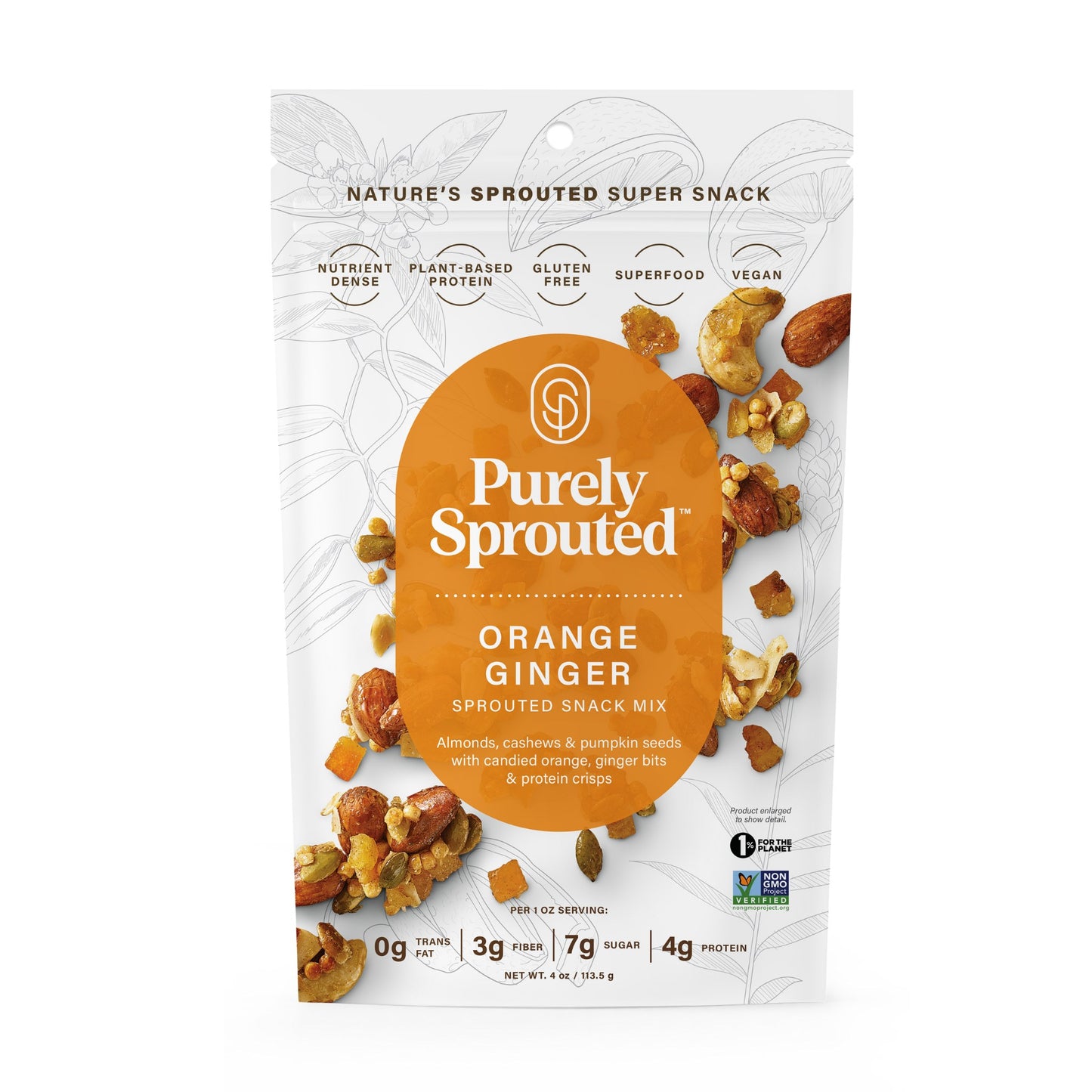 Orange Ginger Sprouted Snack Mix